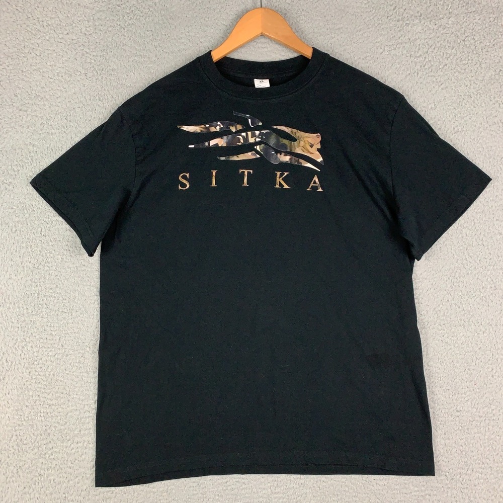 SITKA Gear Icon T-Shirt Men's XL Black Logo Graphic Short Sleeve Crew Hunting